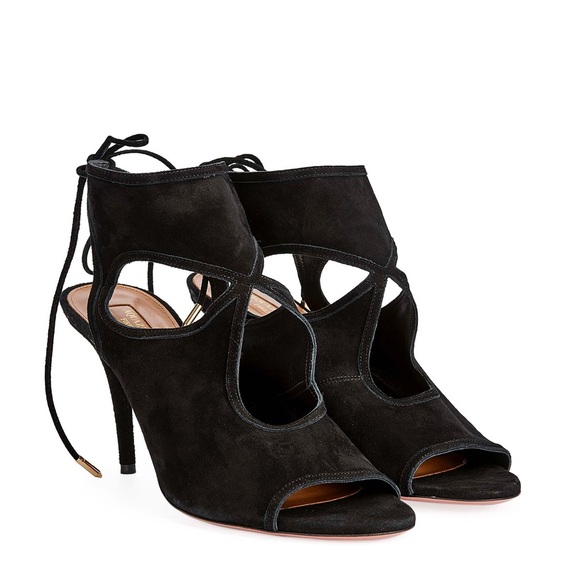 Aquazurra | Black Suede ‘Sexy Thing’ Cut Out Heels | Size 36.5 - Picture 2 of 6